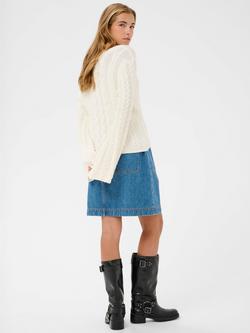 KAFFE Liliana Cable Knit Jumper, Chalk - view 2, Chalk