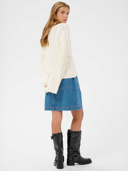 KAFFE Liliana Cable Knit Jumper, Chalk - view 2, Chalk