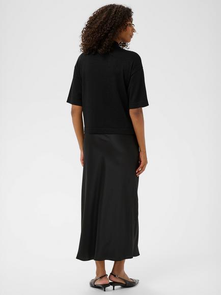 KAFFE Regina Metallic High Neck Jumper - view 2, Deep Black