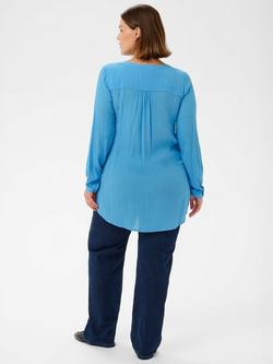 KAFFE Amber Long Sleeve V Neck Tunic - view 2, Azure Blue