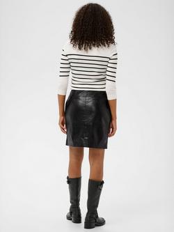 KAFFE Carrie Leather Pencil Skirt - view 2, Deep Black