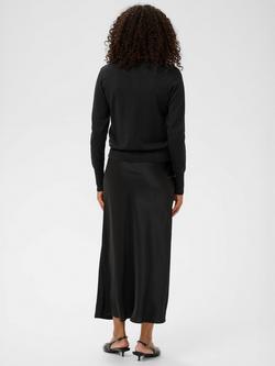 KAFFE Regina Metallic Crew Neck Cardigan - view 2, Deep Black