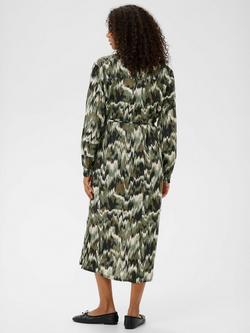 KAFFE Kia Abstract Pattern Shirt Dress - view 2, Green/Black