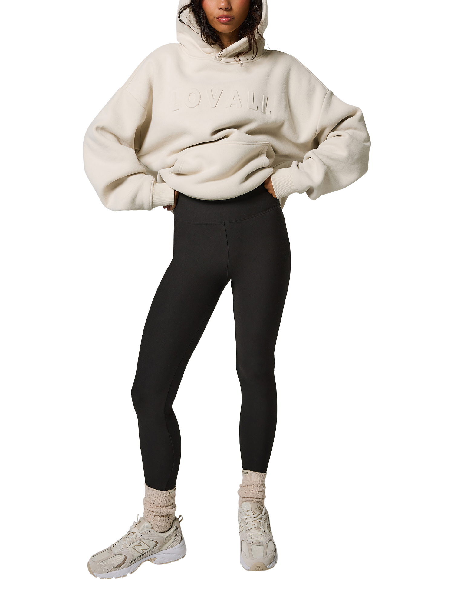 Product image 1 of 3, which shows Lovall High Waisted Tall Winter Leggings , Black Coffee, 6