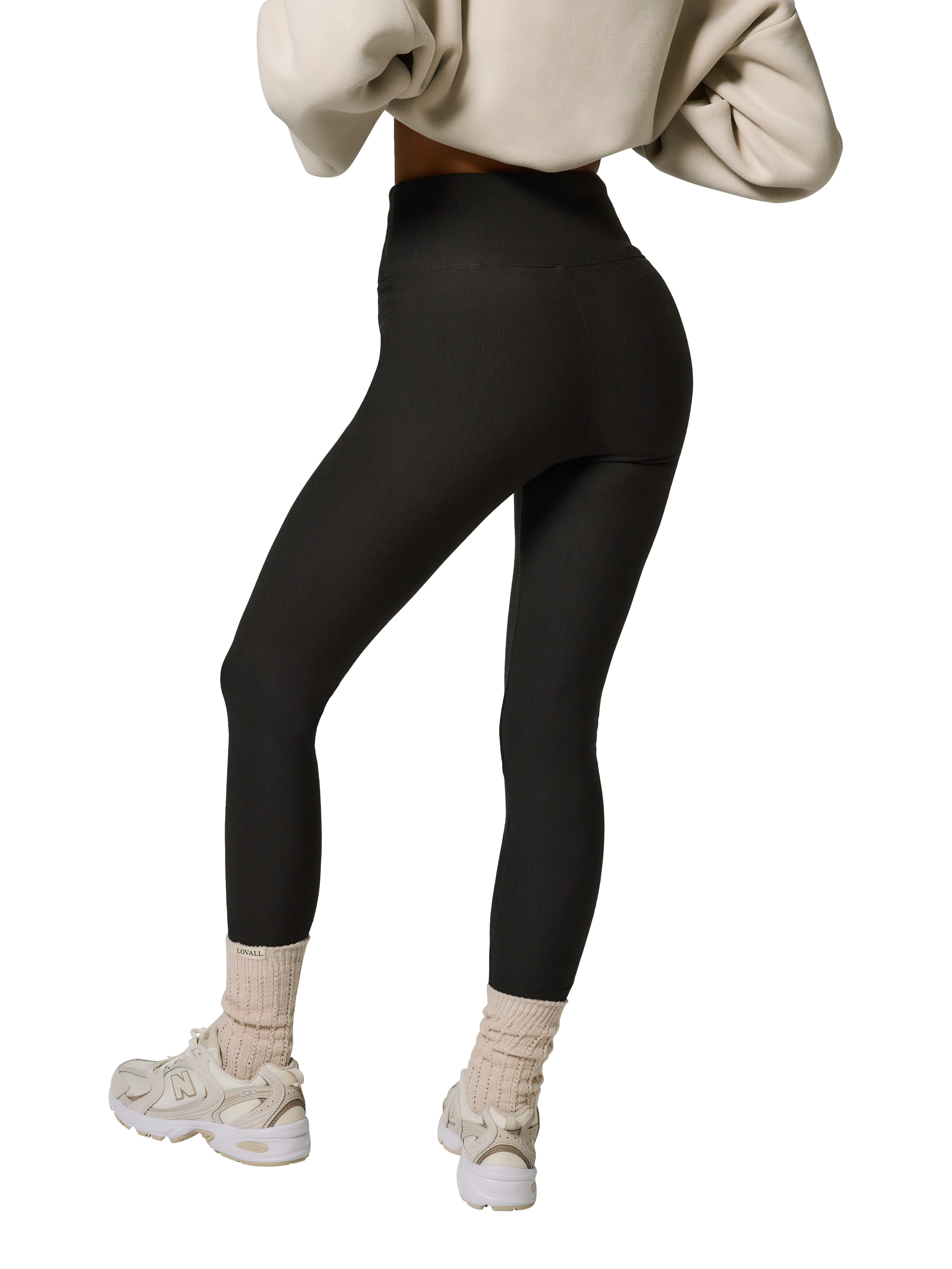 Product image 2 of 4, which shows Lovall High Waisted Petite Winter Leggings , Black Coffee, 6