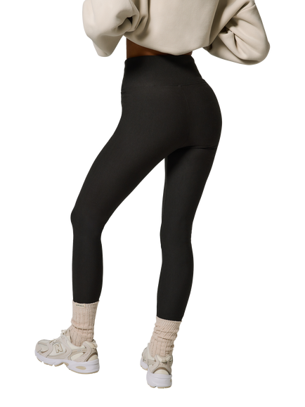 Lovall High Waisted Petite Winter Leggings - view 2, Black Coffee