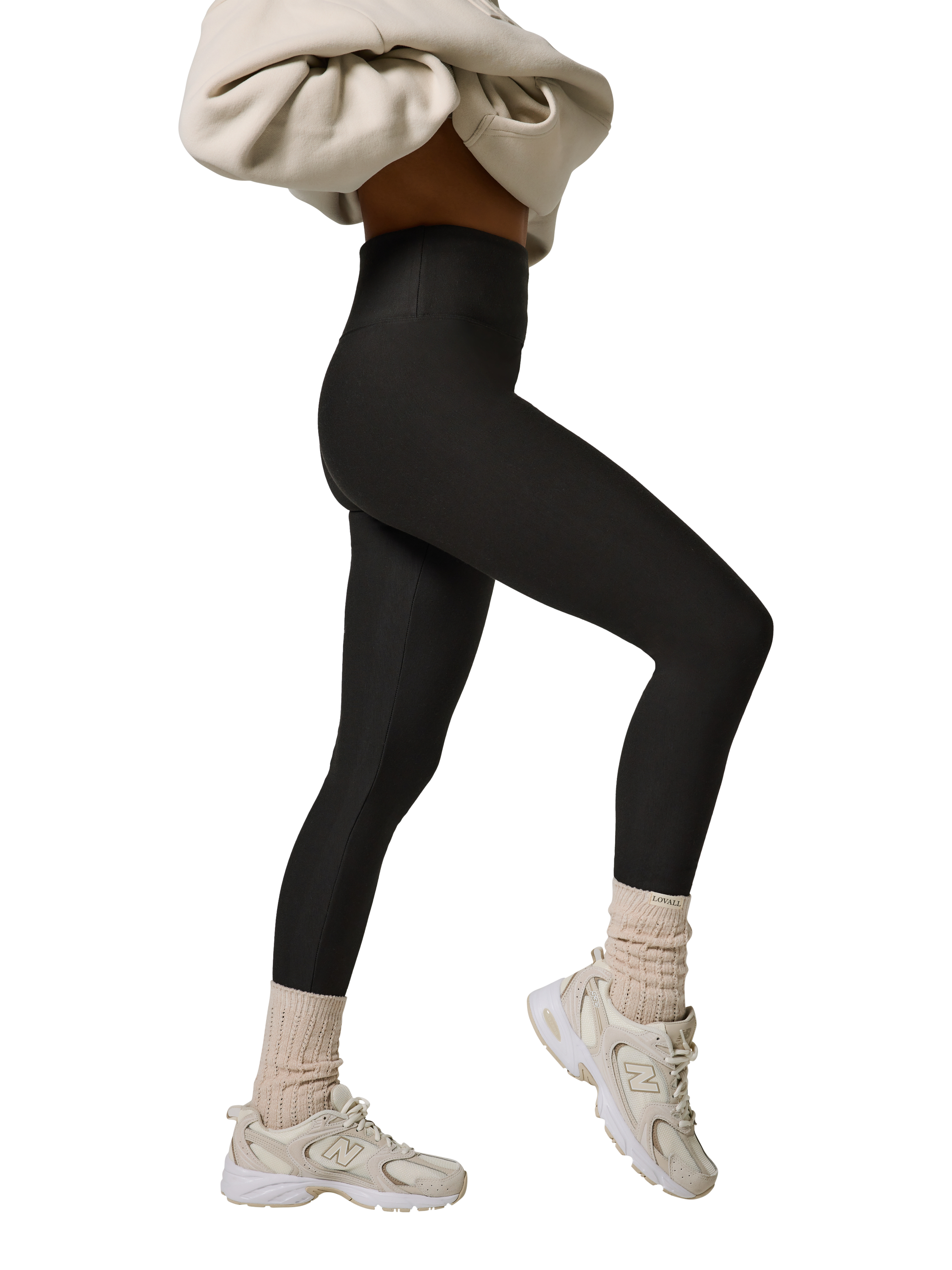 Product image 3 of 4, which shows Lovall High Waisted Petite Winter Leggings , Black Coffee, 6