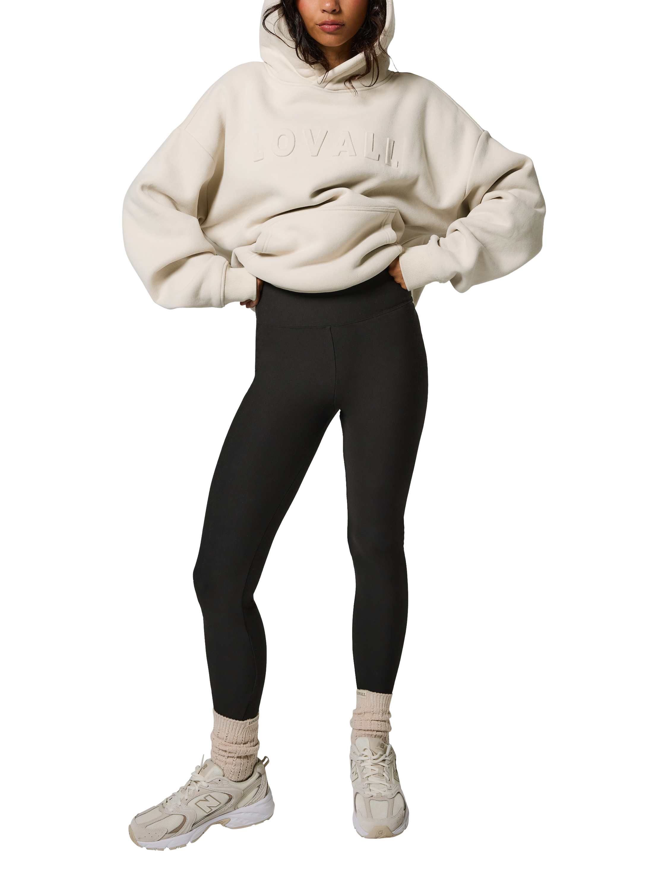 Product image 4 of 4, which shows Lovall High Waisted Petite Winter Leggings , Black Coffee, 6