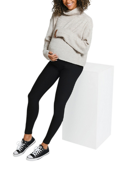 Lovall Petite Winter Maternity Leggings, Black, Black