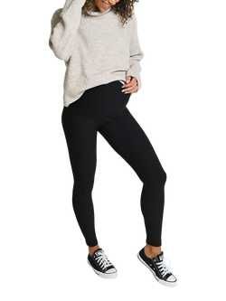 Lovall Regular Tall Maternity Winter Leggings, Black