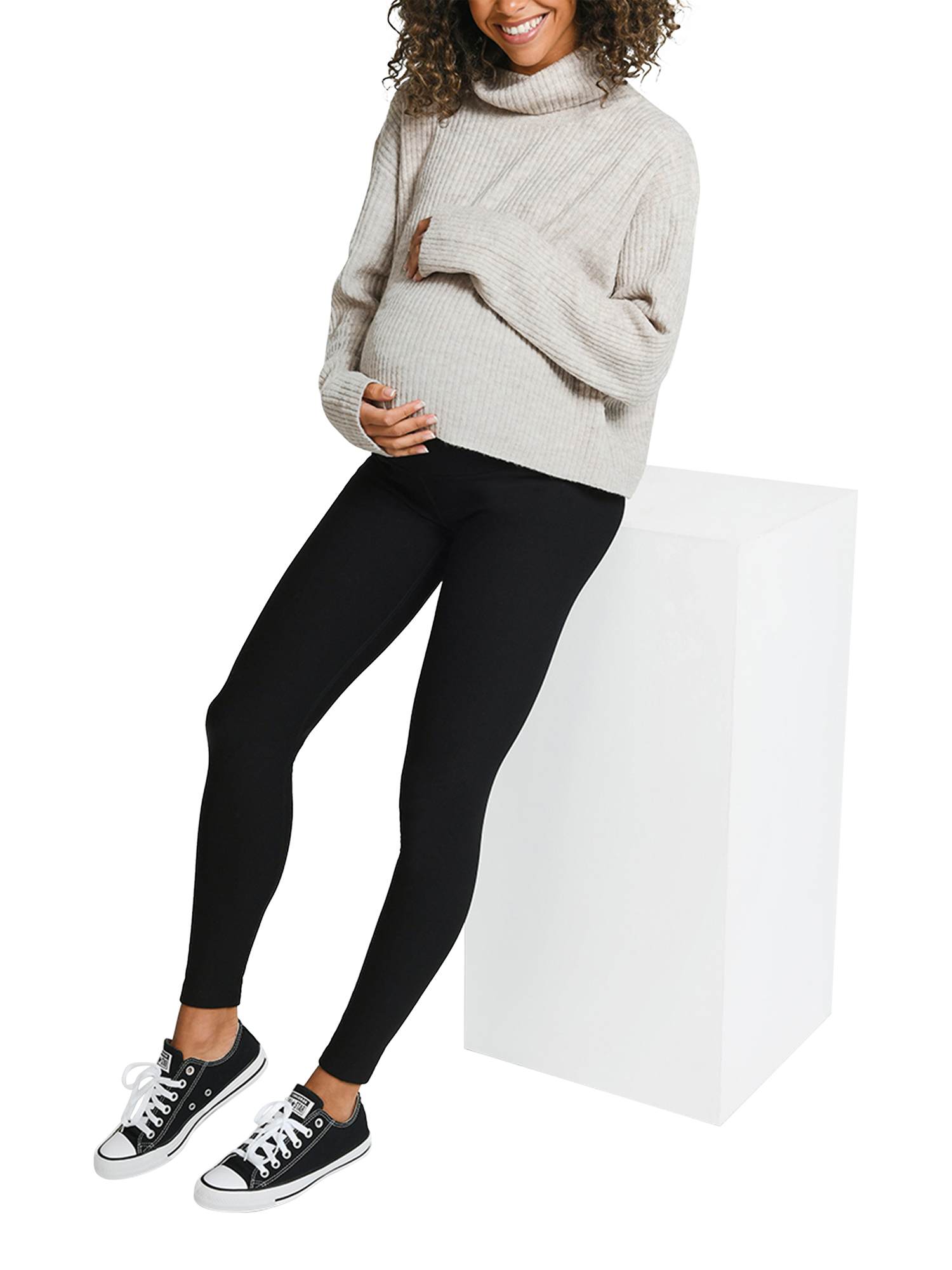 Product image 2 of 3, which shows Lovall Regular Tall Maternity Winter Leggings , Black, 6