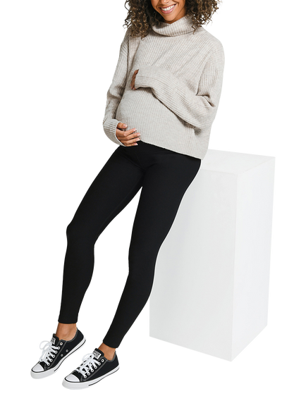 Lovall Regular Maternity Winter Leggings - view 2, Black