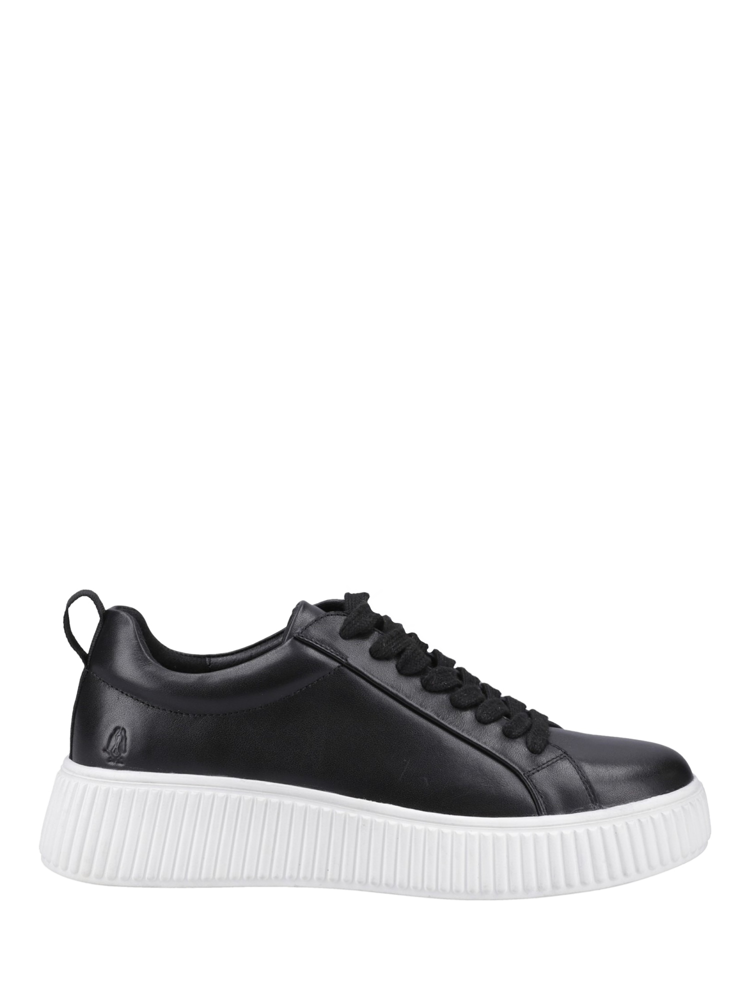 Product image 1 of 4, which shows Hush Puppies Harlow Leather Trainers, Black, 3