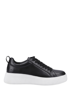 Hush Puppies Harlow Leather Trainers, Black, Black