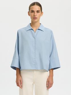 Selected Fester Boxy Fit Shirt, Light Blue, Light Blue