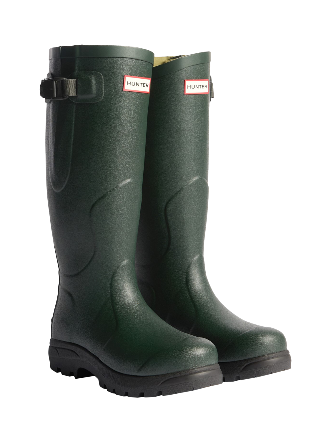 Product image 2 of 4, which shows Hunter Balmoral MK II Side Adjustable Wellington Boots, Olive, 8