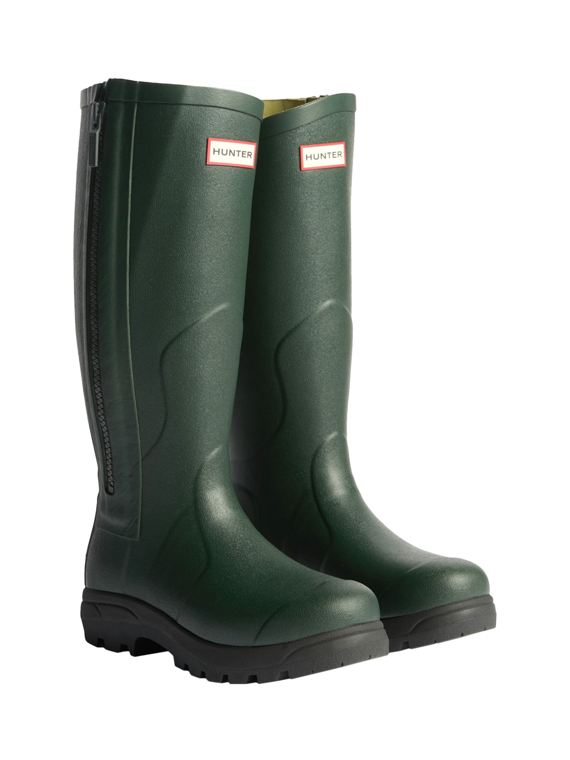 Product image 2 of 4, which shows Hunter Balmoral MK II Full Zip Wellington Boots, Olive, 8
