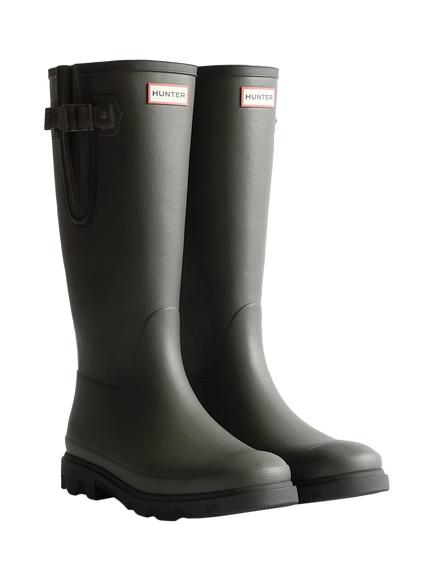 Hunter Downpour Field Adjustable Tall Wellington Boots - view 2, Olive