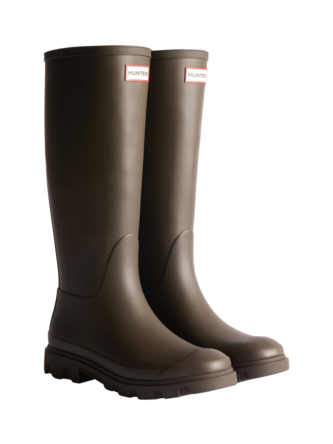 Product image 2 of 3, which shows Hunter Downpour Tall Insulated Wellington Boots, Chocolate, 8