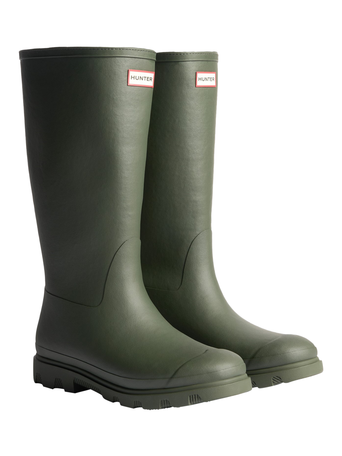 Product image 2 of 4, which shows Hunter Downpour Tall Insulated Wellington Boots, Olive, 8