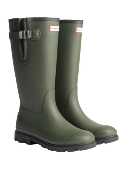 Hunter Downpour Side Adjustable Wellington Boots, Olive - view 2, Olive