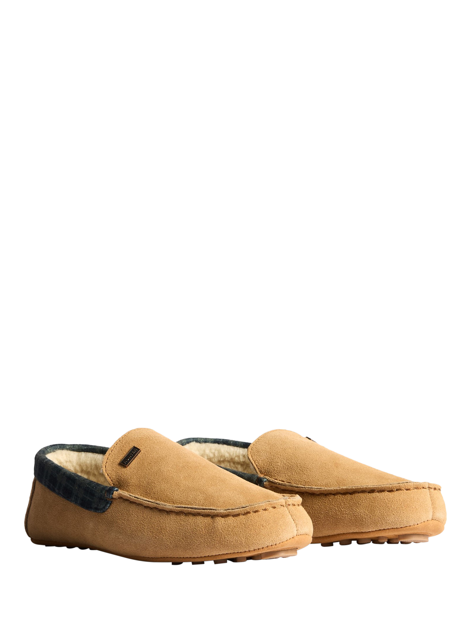 Product image 2 of 5, which shows Hunter Sheepskin Moccasin Slippers , Taupe, 7