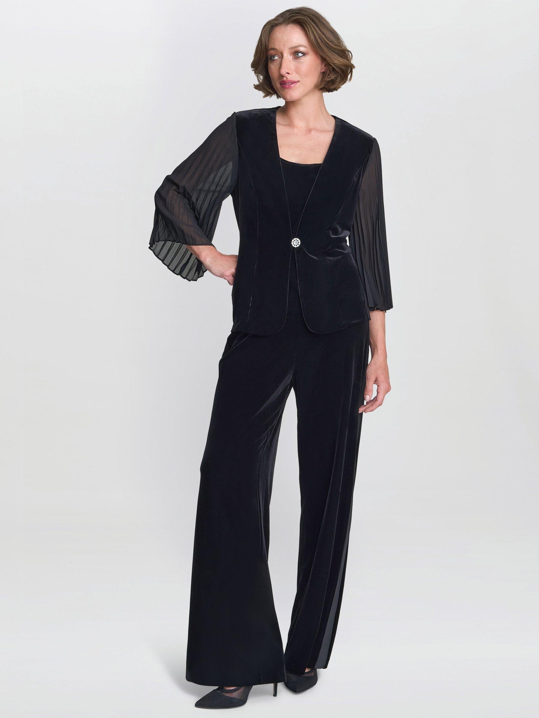 Product image 2 of 7, which shows Gina Bacconi Three Quarter Sleeve V Neck Blazer, Black, M