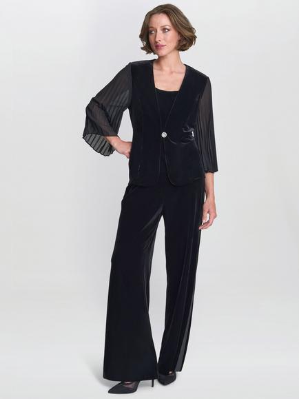 Gina Bacconi Three Quarter Sleeve V Neck Blazer - view 2, Black