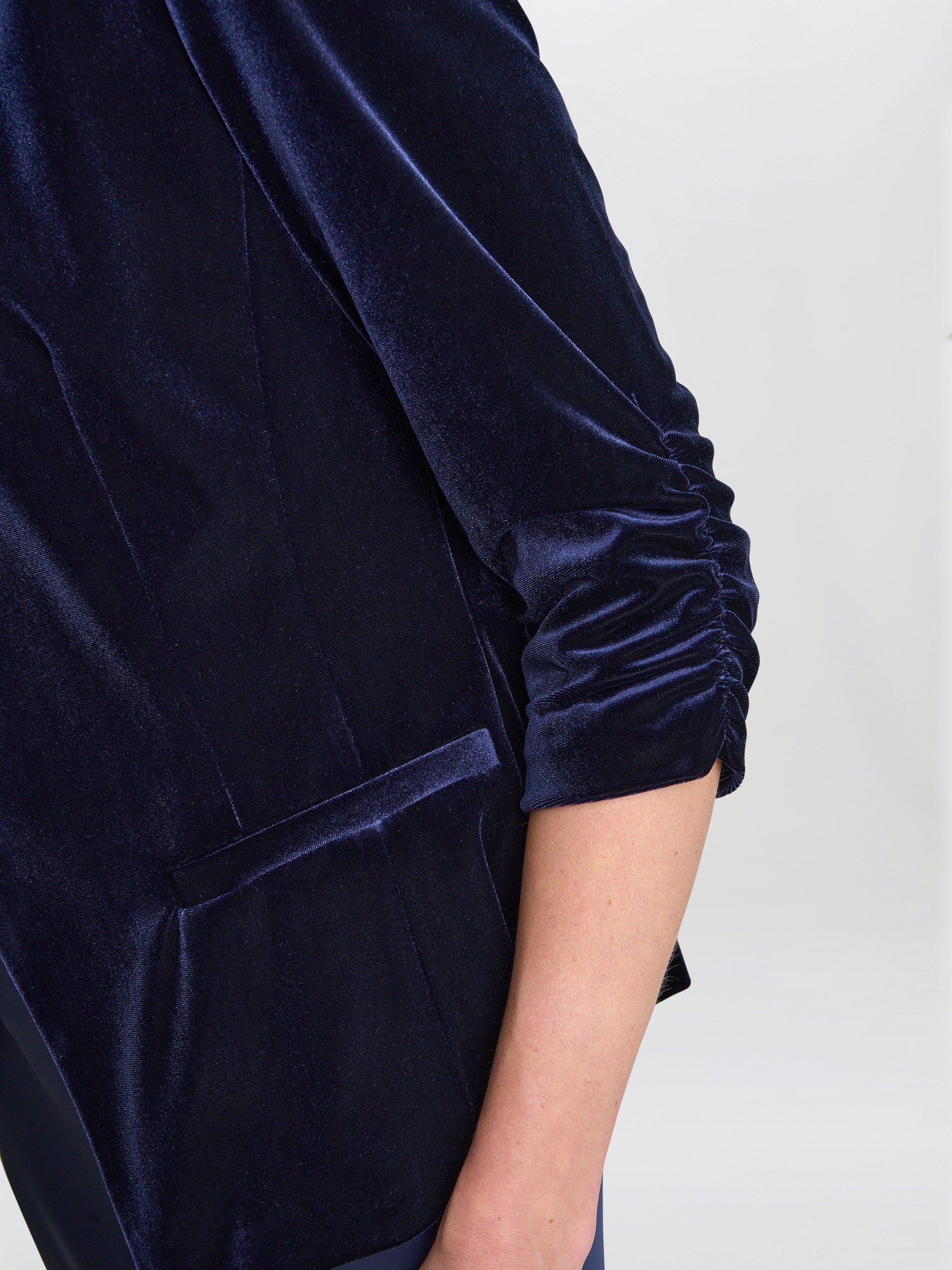 Product image 4 of 4, which shows Gina Bacconi Three Quarter Sleeve V Neck Blazer, Navy, S