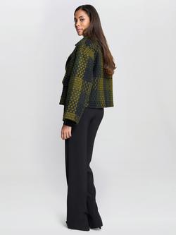 Gina Bacconi Check Boxy Jacket, Green - view 2, Green