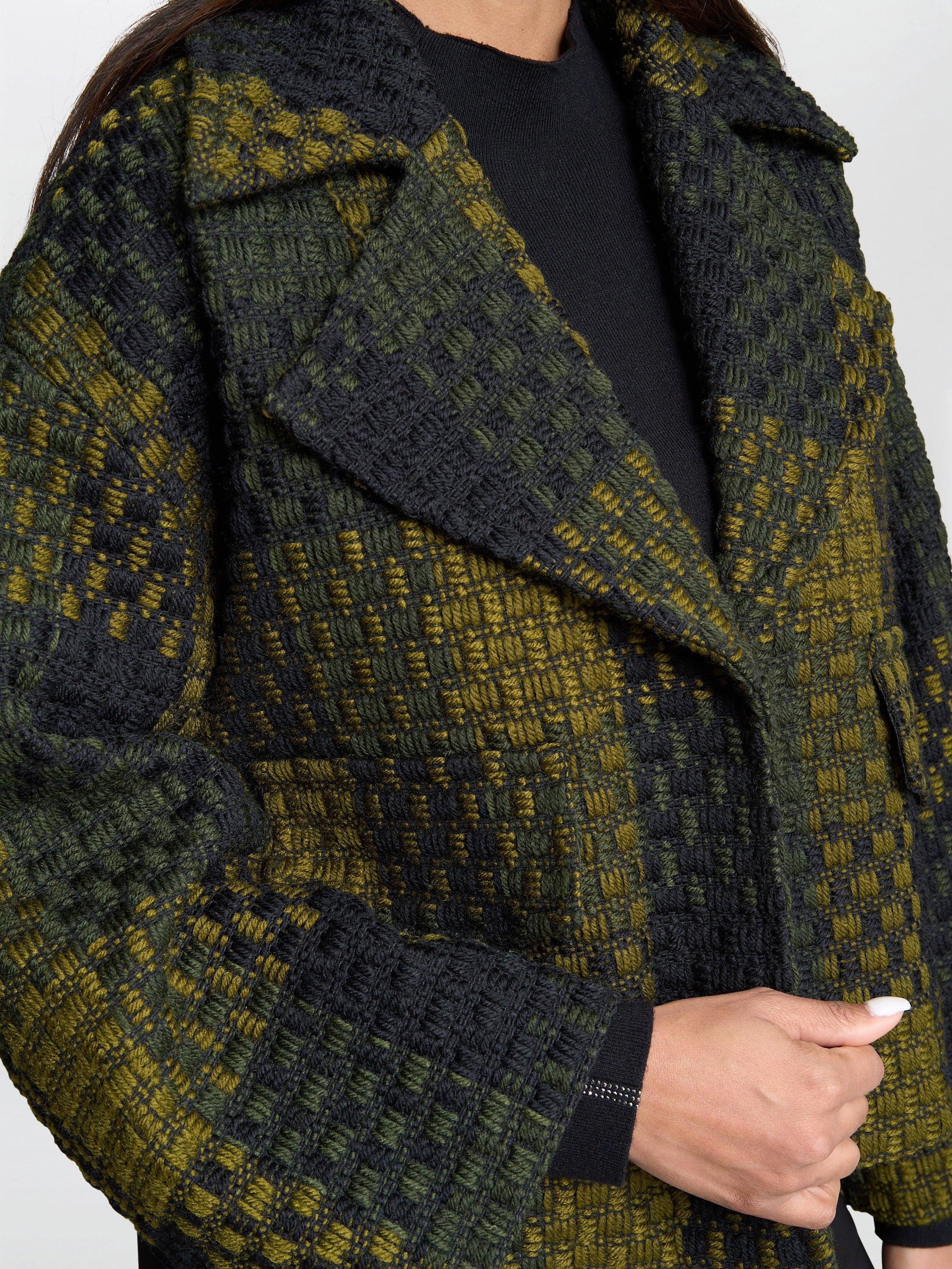 Product image 5 of 7, which shows Gina Bacconi Check Boxy Jacket, Green, S