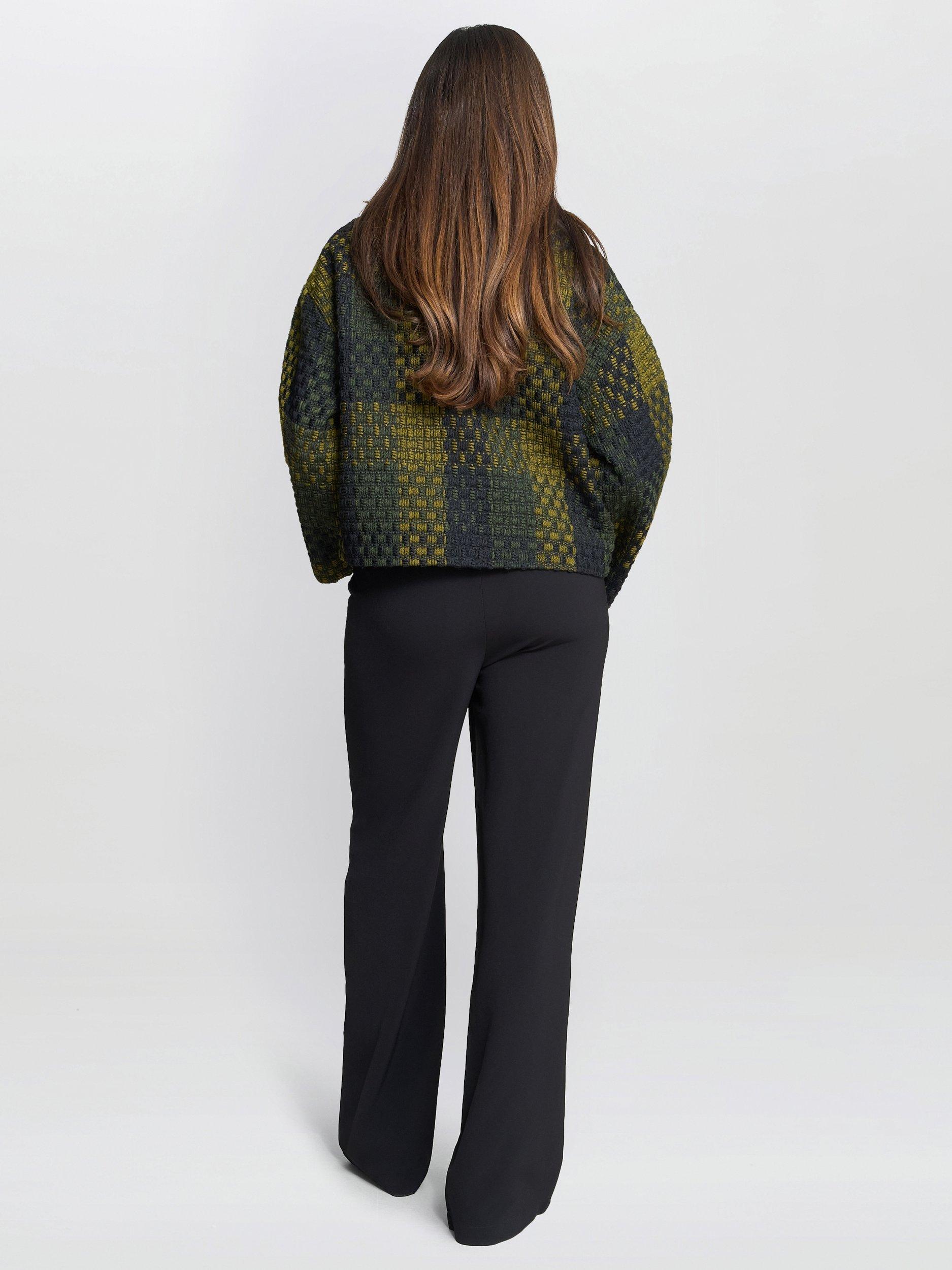Product image 7 of 7, which shows Gina Bacconi Check Boxy Jacket, Green, S