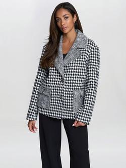 Gina Bacconi Wiktoria Tweed Jacket, Black/White, Black/White