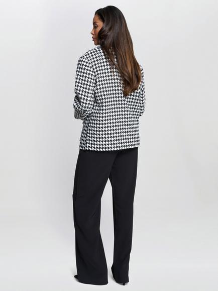 Gina Bacconi Wiktoria Tweed Jacket, Black/White - view 2, Black/White