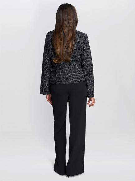 Gina Bacconi Alisson Tweed Knit Jacket, Black - view 2, Black