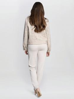 Gina Bacconi Textured Collar Blazer - view 2, Beige