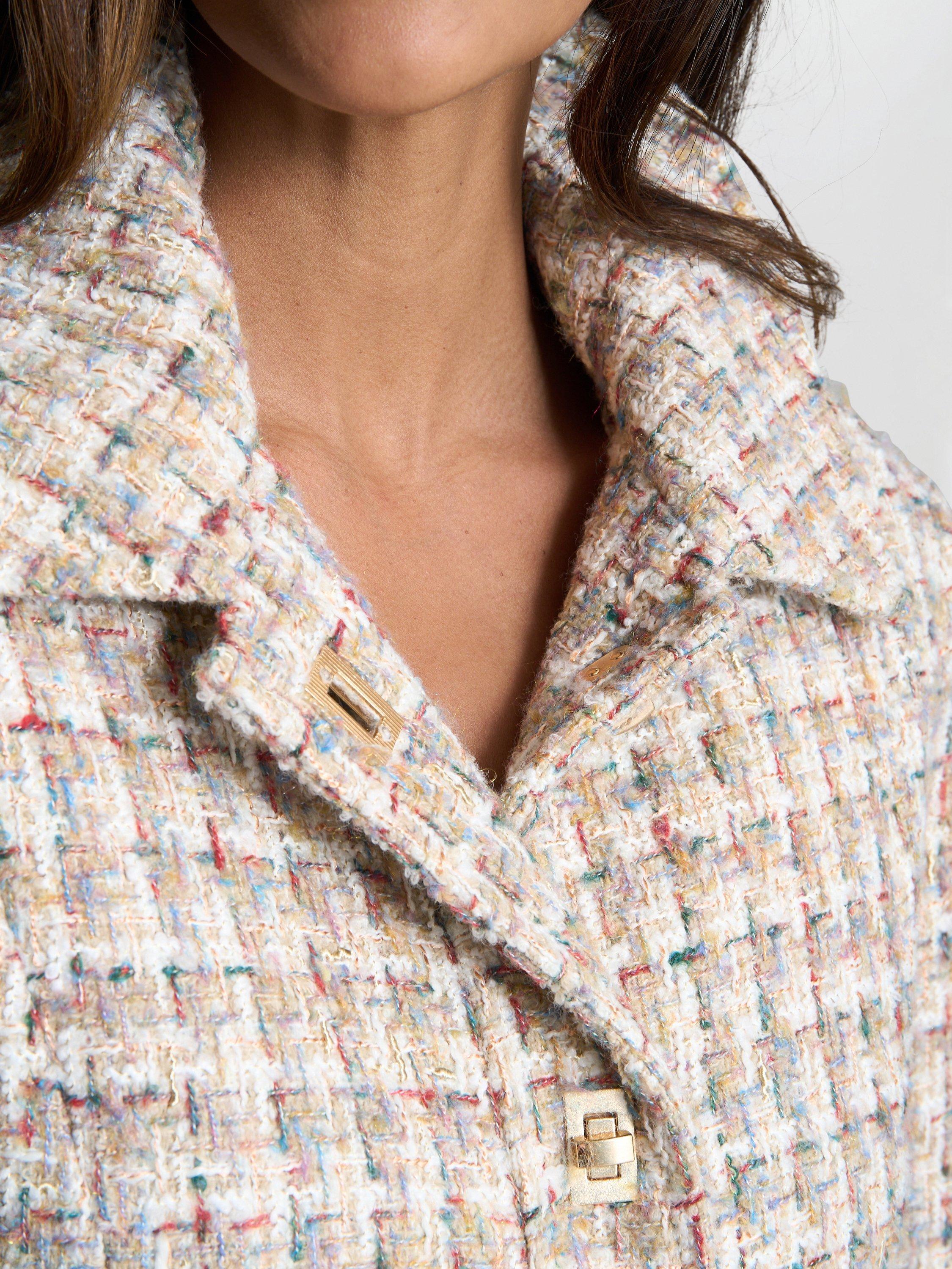 Product image 4 of 6, which shows Gina Bacconi Textured Collar Blazer, Beige, S
