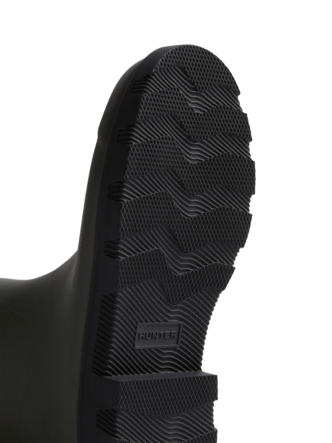 Product image 4 of 4, which shows Hunter Downpour Adjustable Waterproof Wellington Boots, Dark Olive/Black, 4