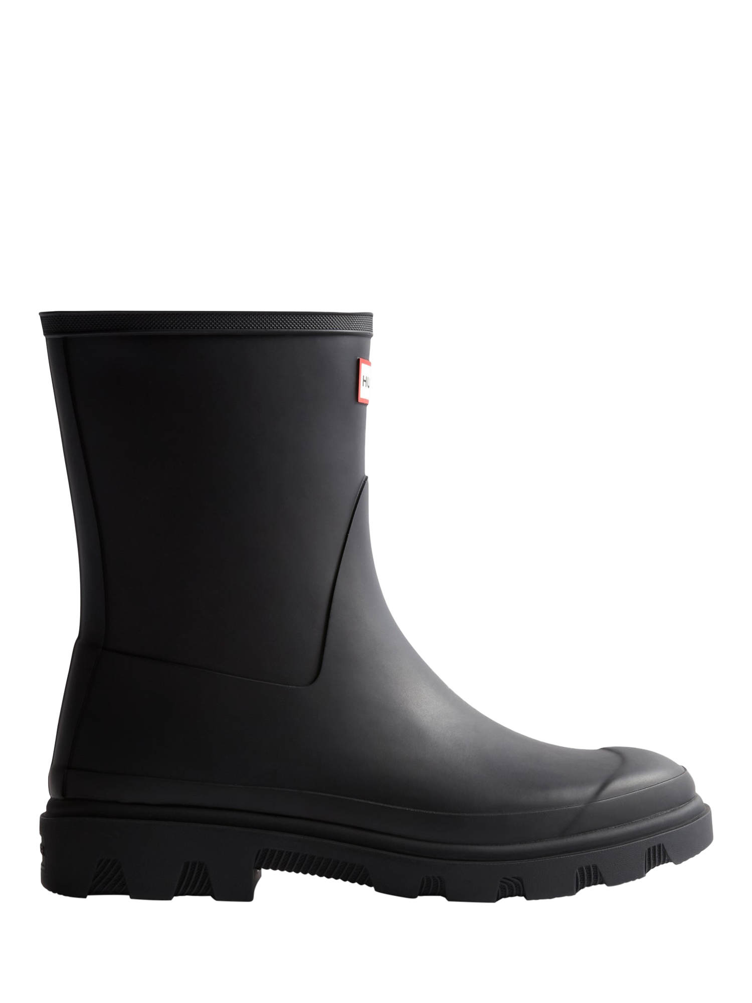 Product image 1 of 4, which shows Hunter Downpour Waterproof Short Wellington Boots, Black, 4