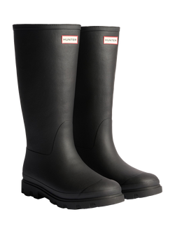 Hunter Downpour Tall Insulated Rubber Wellington Boot - view 2, Black