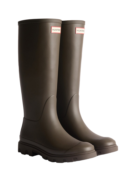 Hunter Downpour Tall Wellington Boots - view 2, Chocolate Brown