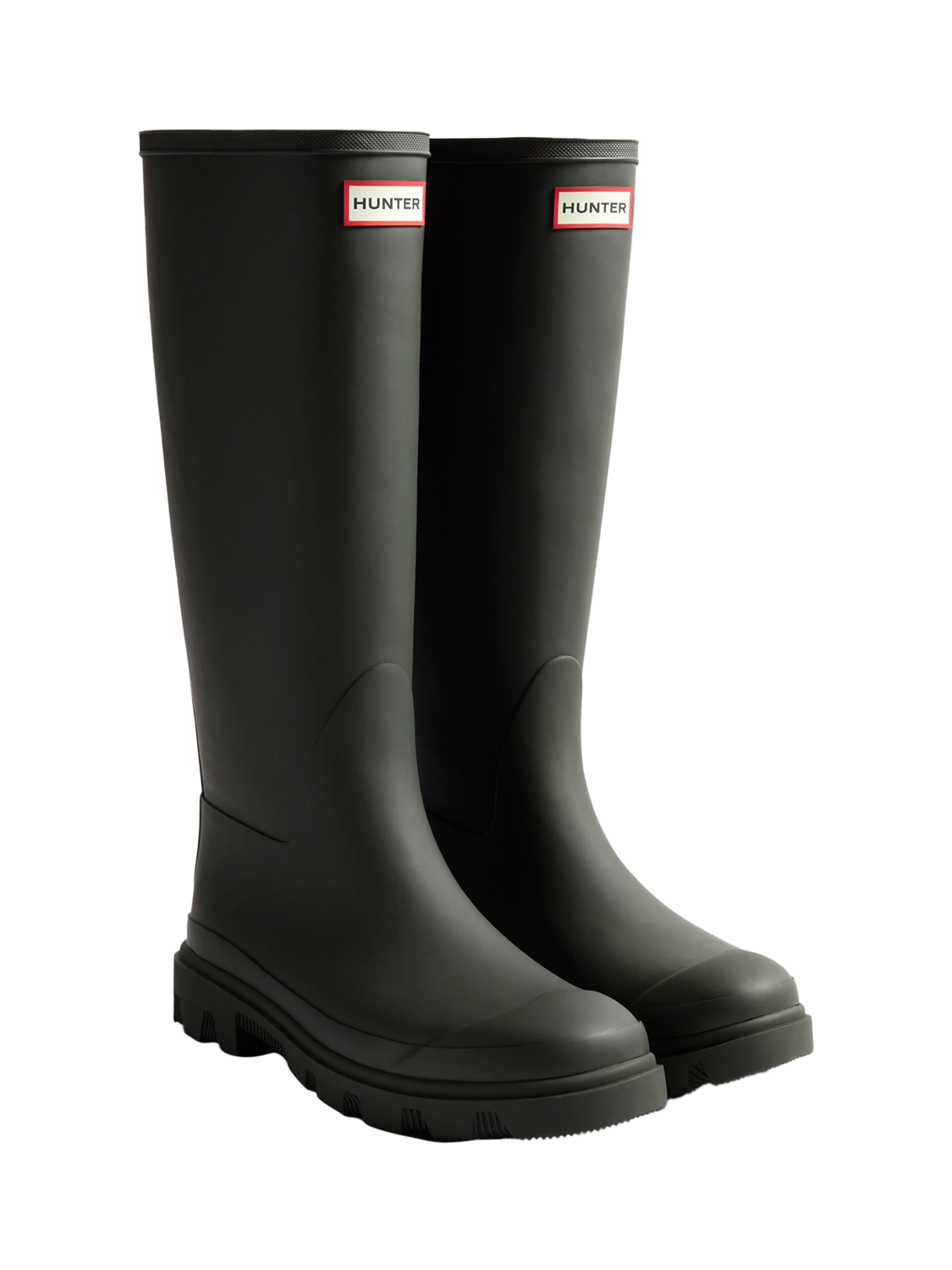 Product image 2 of 4, which shows Hunter Downpour Waterproof Wellington Boots, Dark Olive, 4
