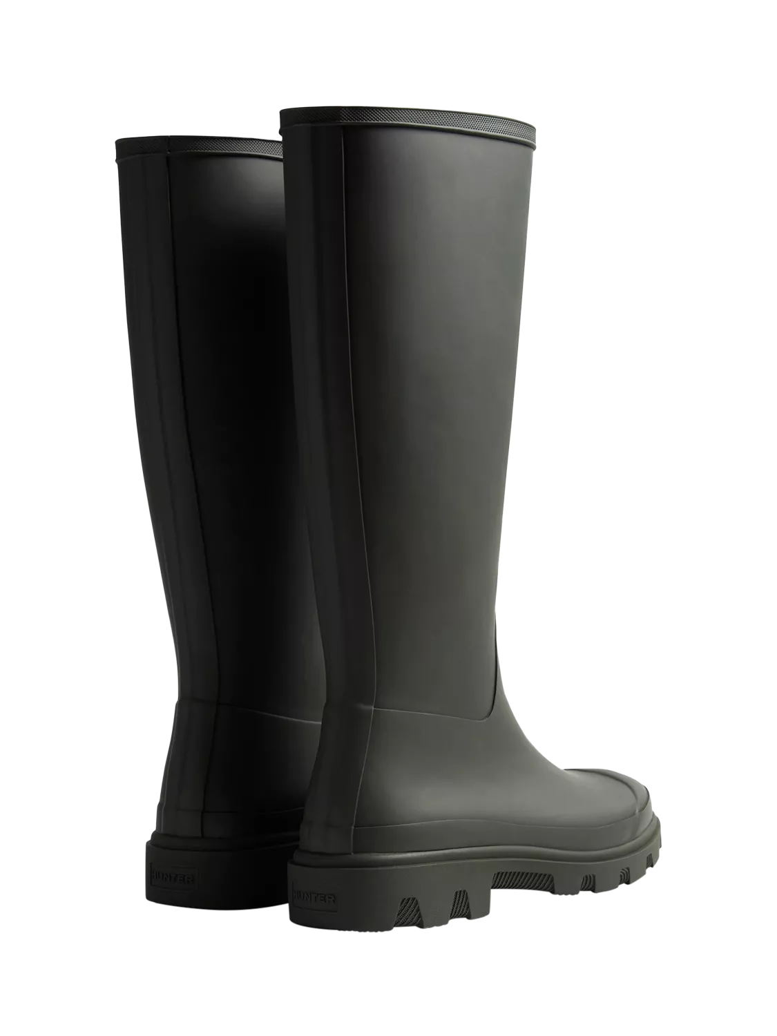HUNTER Heren korte rubberlaarzen Downpour, Dark Olive, zwart, 37 EU