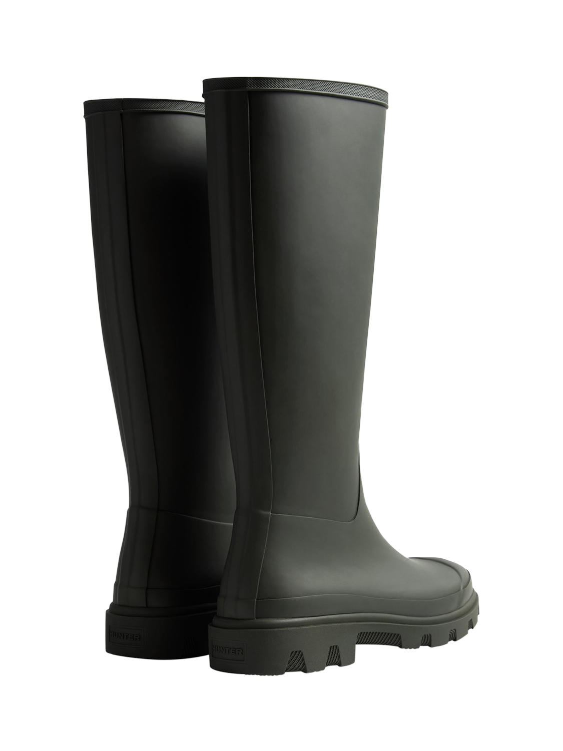 Product image 3 of 4, which shows Hunter Downpour Waterproof Wellington Boots, Dark Olive, 4
