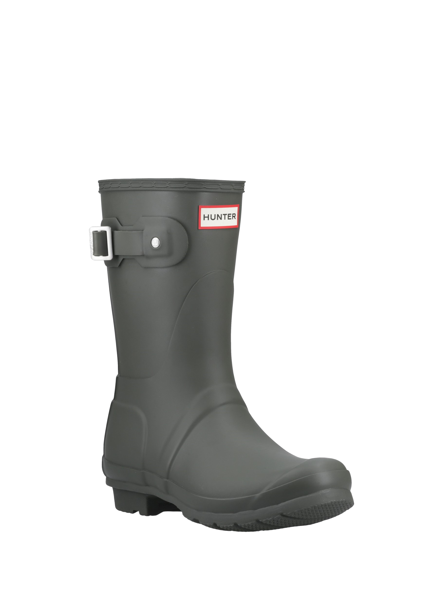 Product image 2 of 4, which shows Hunter Original Short Waterproof Wellington Boots, Dark Olive, 4