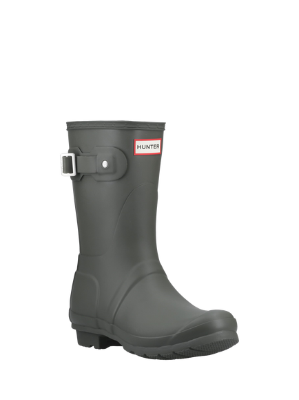 Hunter Original Short Waterproof Wellington Boots, Dark Olive - view 2, Dark Olive