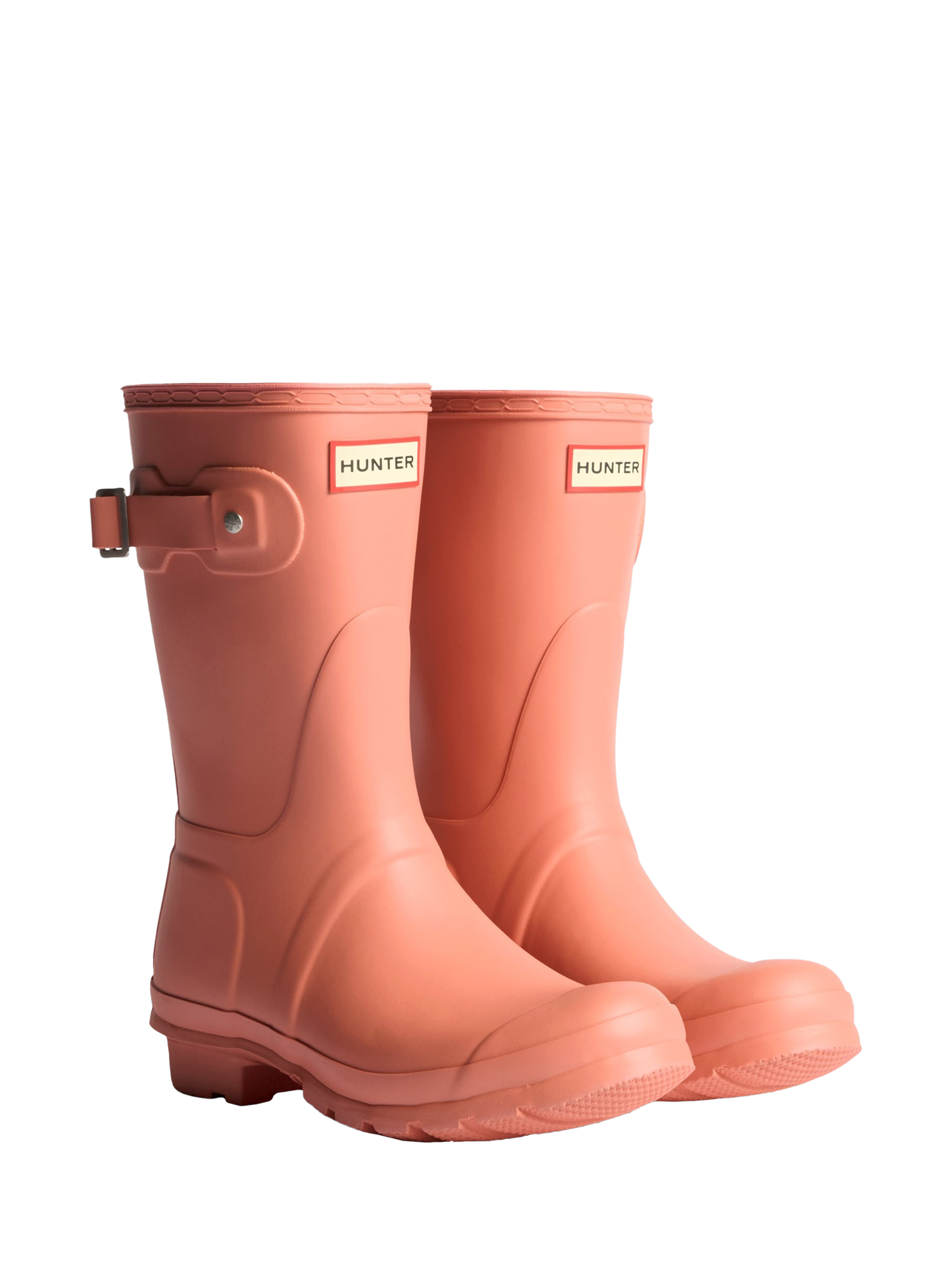 Product image 2 of 4, which shows Hunter Original Short Waterproof Wellington Boots, Terracotta, 4