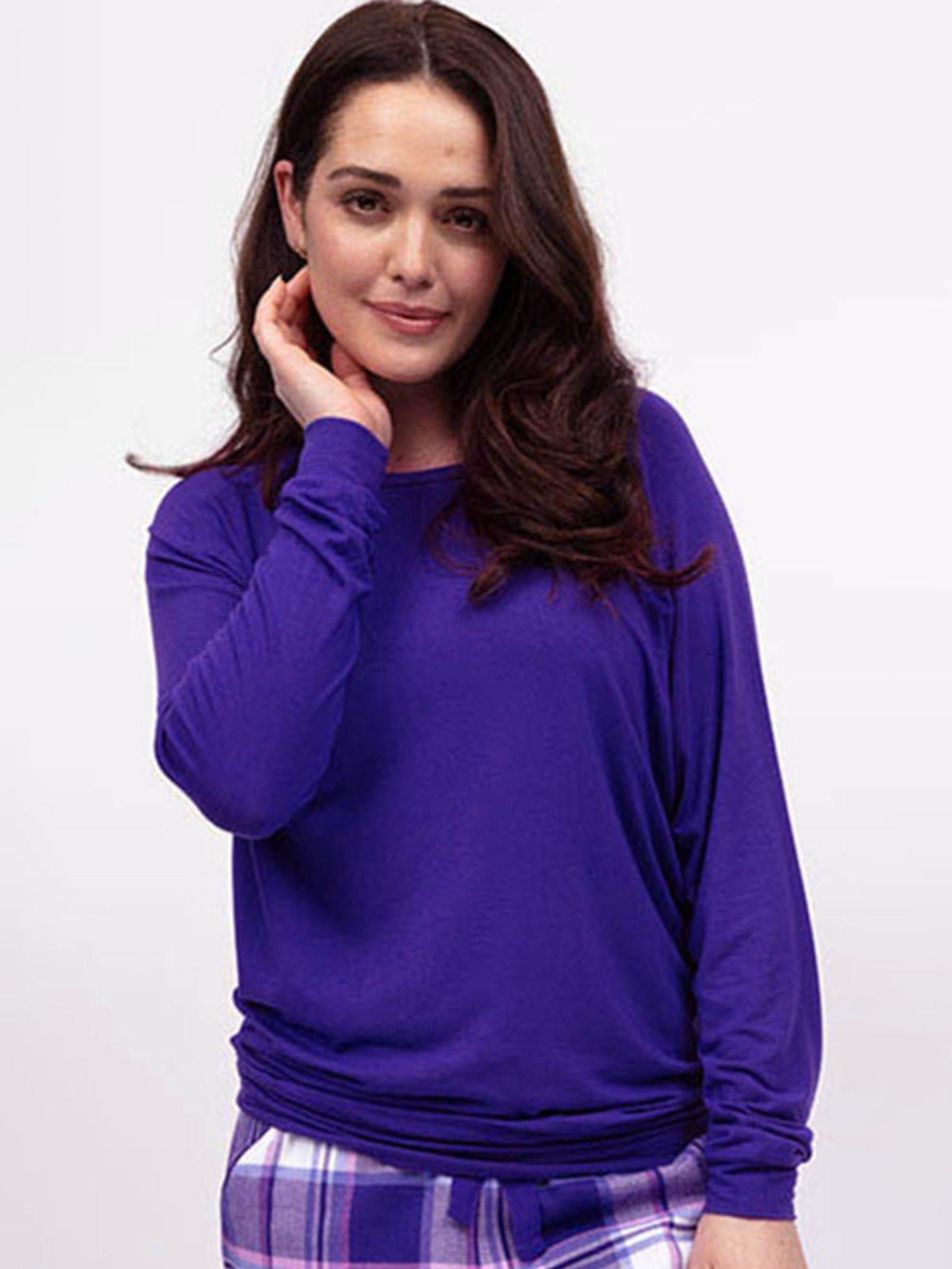 Product image 1 of 4, which shows Cyberjammies Evolet Slouch Pyjama Top, Purple, 6