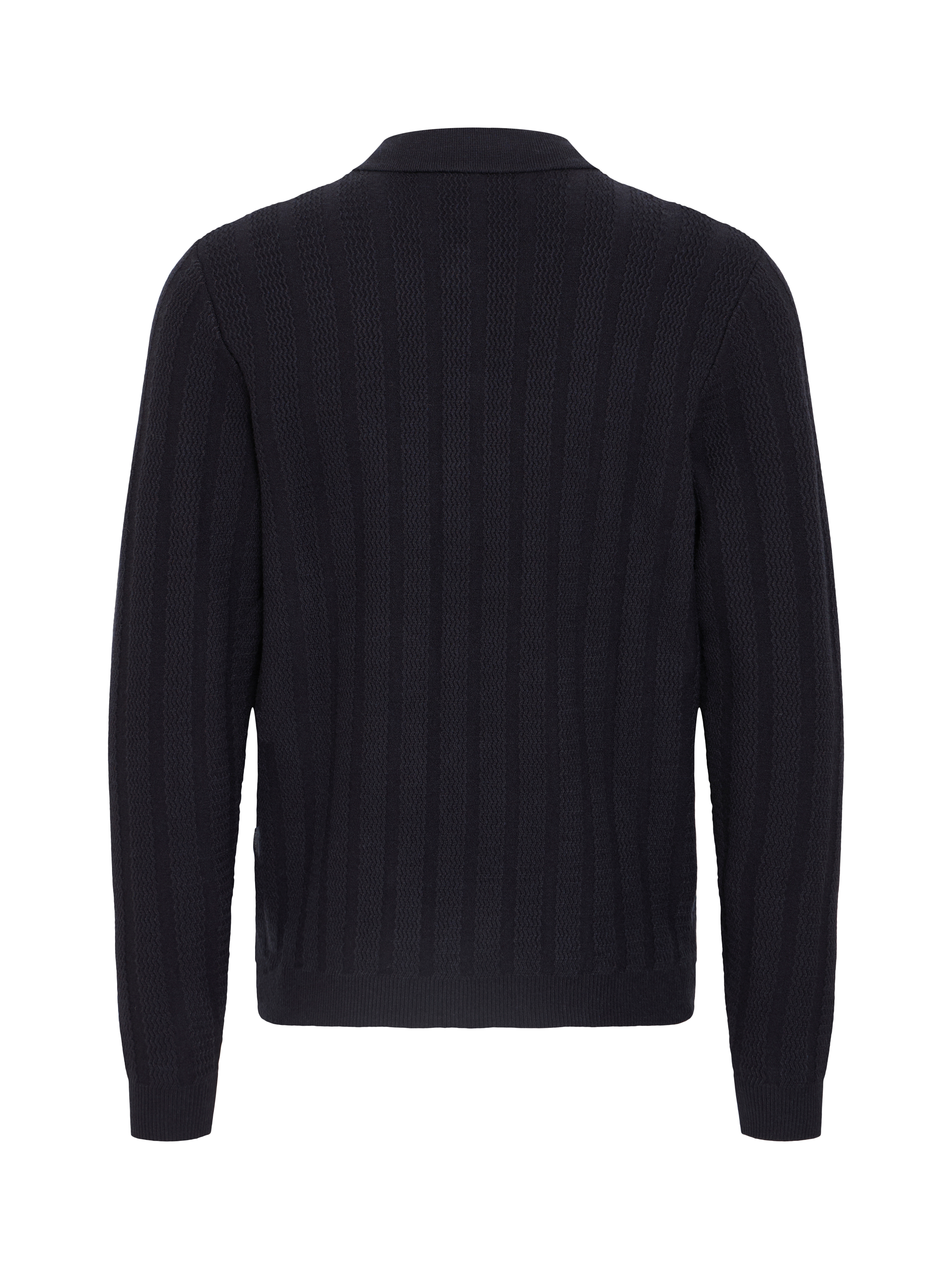 Product image 6 of 7, which shows Casual Friday Bosse Cable Knit Collared Cardigan, Dark Navy, S