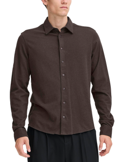 Casual Friday Arkan Soft Touch Cotton Long Sleeve Collar Shirt, Demitasse Melange
